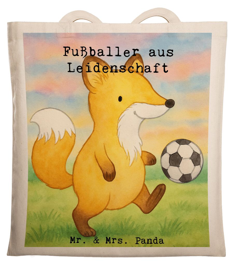 Mr. & Mrs. Panda dokumententasche Fußballer Leidenschaft Design - Weiß - Geschenk, Tote Bag, Tasche, Glücksbringer, Spruch, Fußballspruch, Beru...