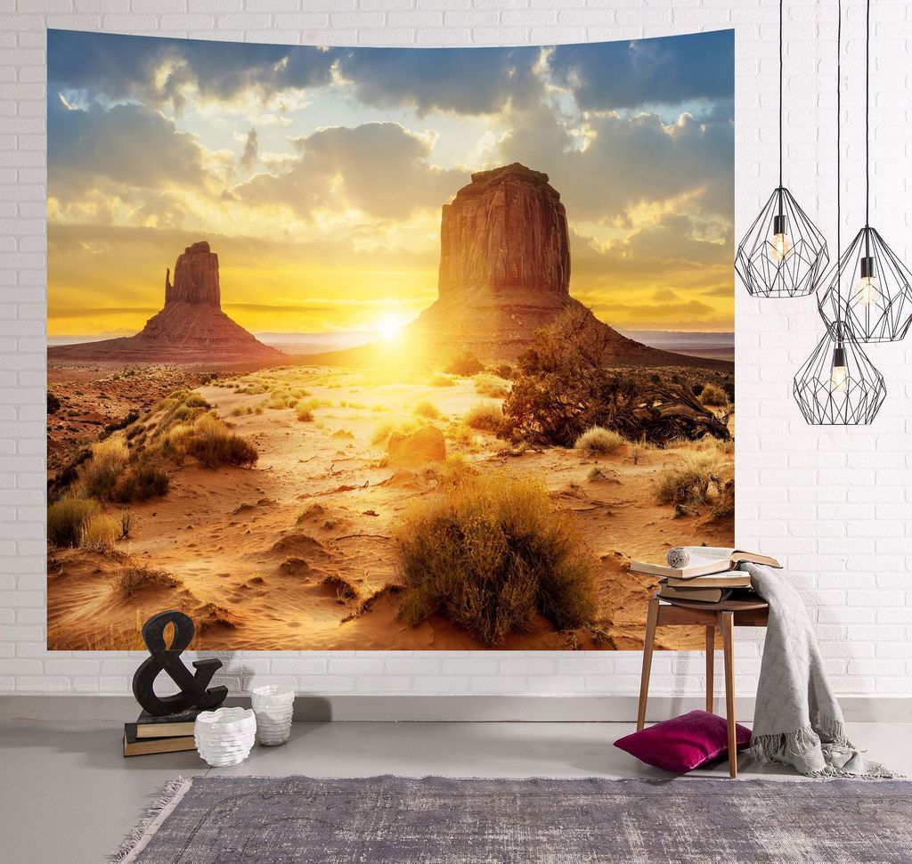 Wandteppich Mit Naturlandschaft, Wald, Strand, See, Bäume, Steinwolken, Wandbehang, ästhetischer Blick, Wandteppich Für Schlafzimmer, Wohnzimmer...