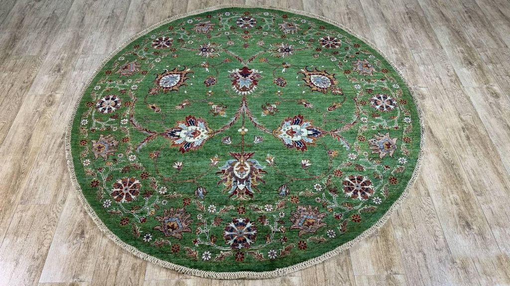 Teppich ZIEGLER-ORIGINAL | Farbe: Grün; Größe: 174x175 cm | strapazierfähig und leicht zu reinigen | Wohnzimmer | Schlafzimmer