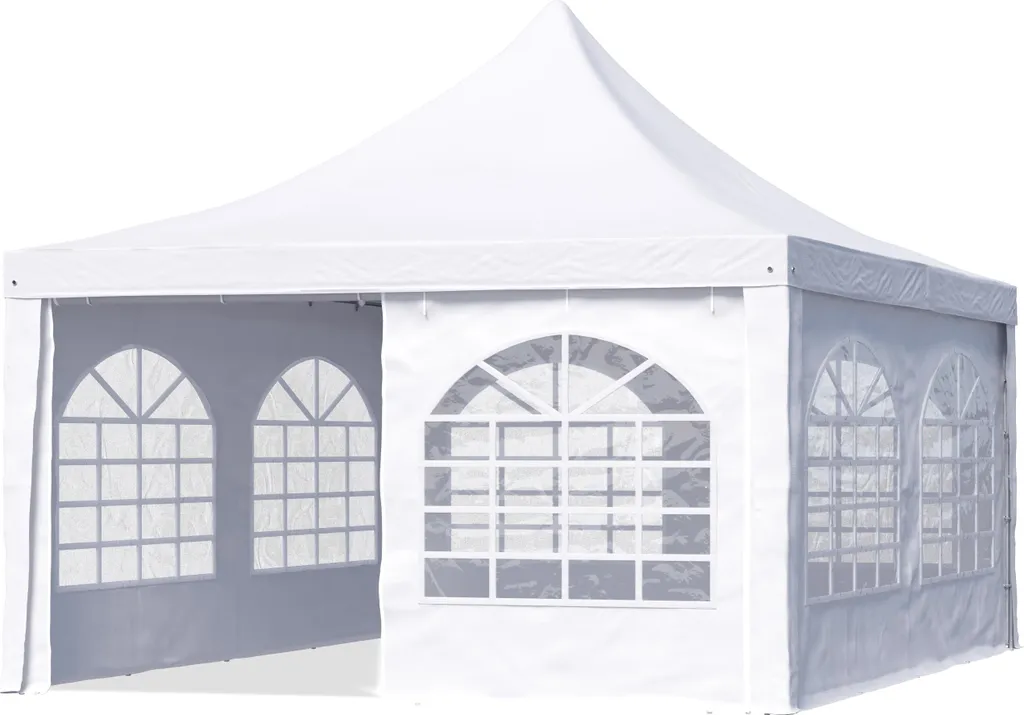 Tente pagode TOOLPORT 4x4m en bâche PVC 700g blanche montage rapide