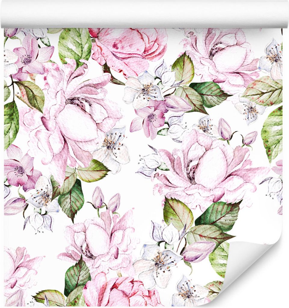 10m VLIES TAPETE Rolle Blumen Rosen Blätter Natur Pflanzen XXL