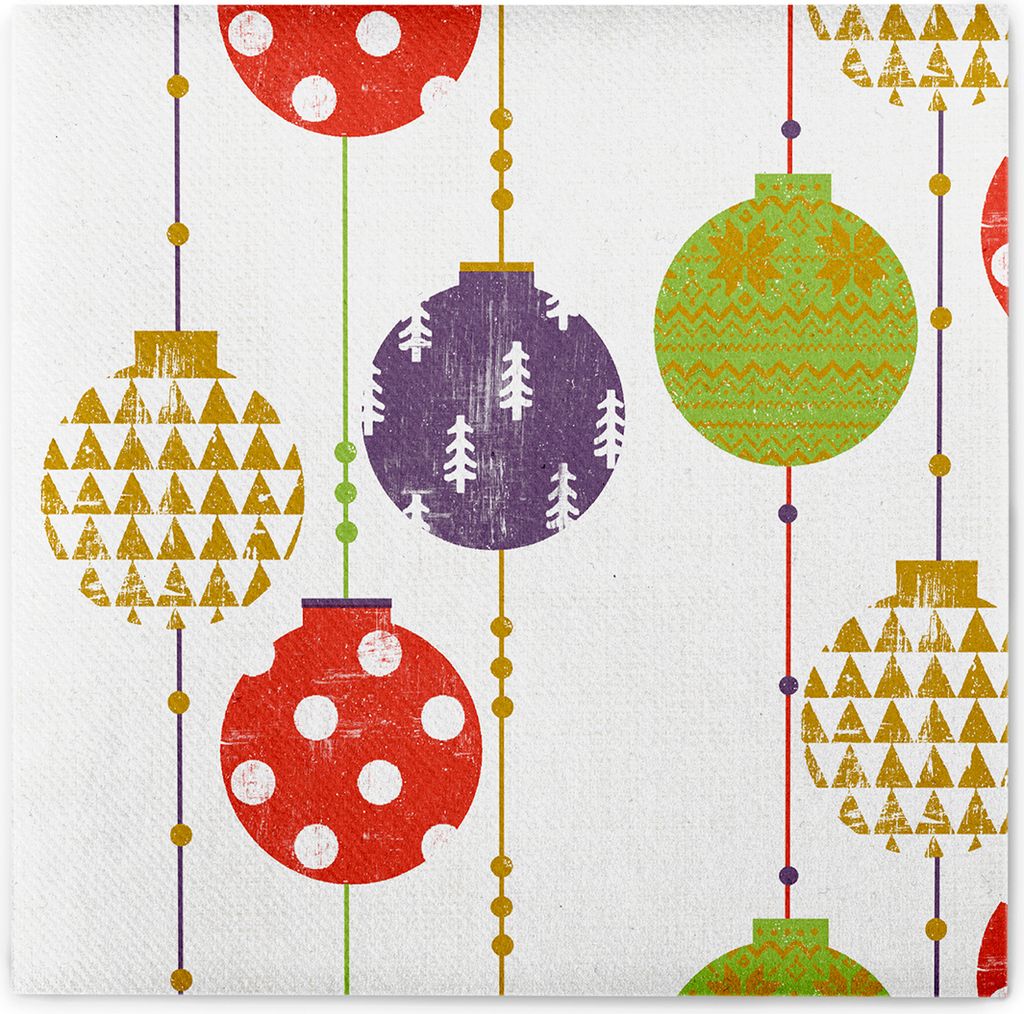 Sovie HOME Weihnachtsserviette Ulla aus Linclass Airlaid 40 x 40 cm, 12 Stück - Weihnachtskugeln