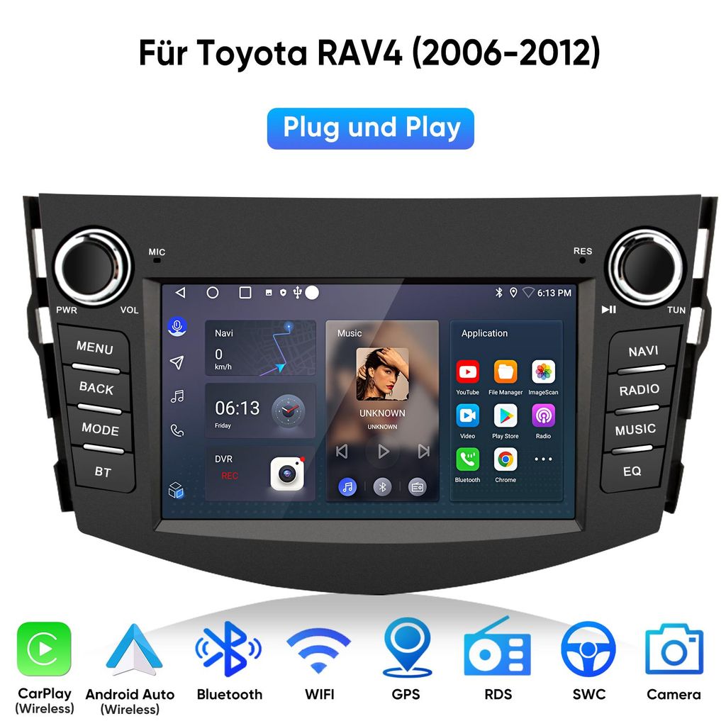 Autoradio Android 15 7 pouces pour Toyota RAV4 (2006-2012) Image du produit 