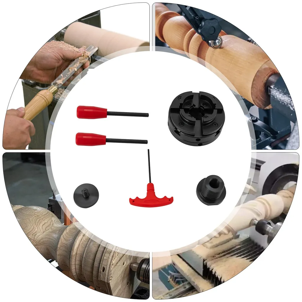 Mandrin de tour auto-centrant 4 mors en acier durable finition noire