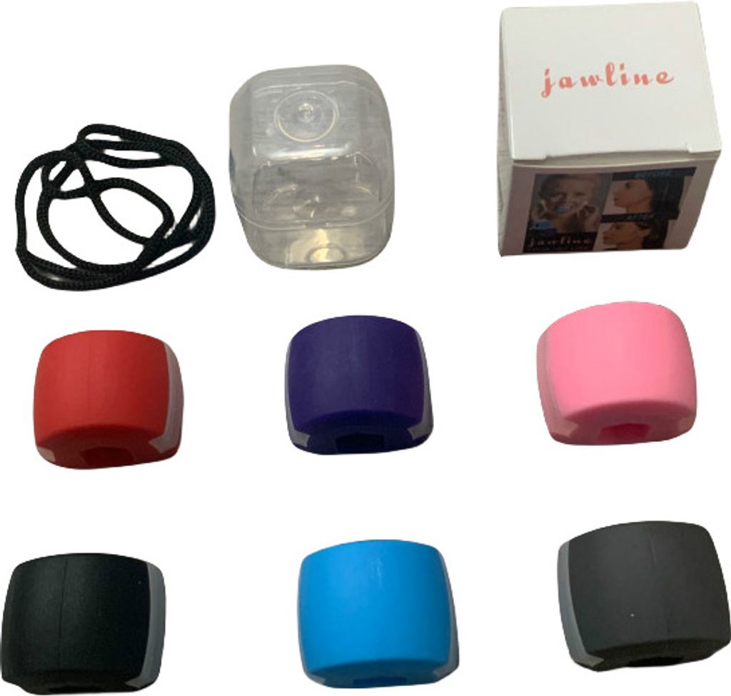 INF Jawline Exerciser Kiefertrainer Silikon 6-teilig Mehrfarbig