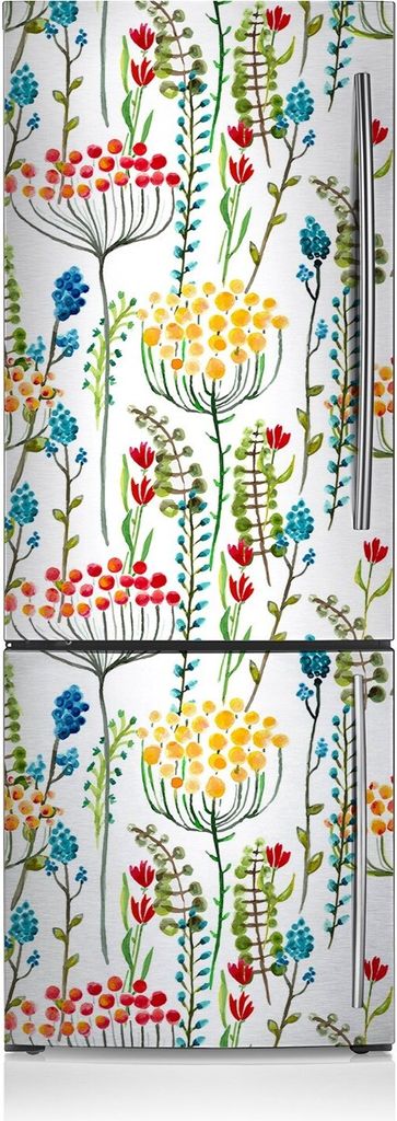 Kühlschrankmagne Kühlschrank Magnetfolie Dekoration 60x190 cm - Bunte Wiese.