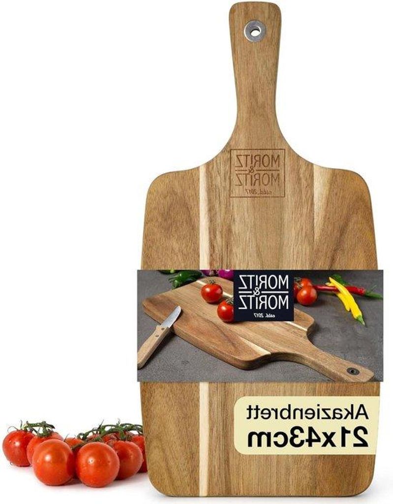 Holzservierbrett mit Griff 43x21cm antibakteriell für Küche