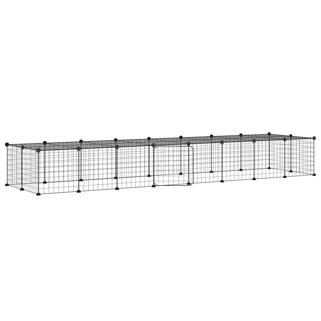 vidaXL Gabbia 36 Pezzi per Animali con Porta in Acciaio Nero 35x35 cm - 8