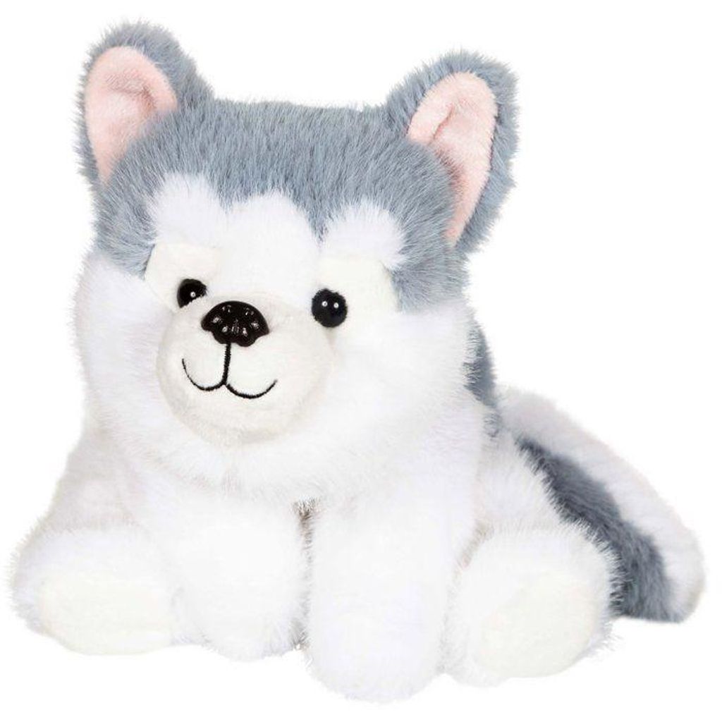 Plüschtier Husky Floppy Choopy, 22 cm, Grau / Weiß, GIPSY TOYS, Weiche Textur