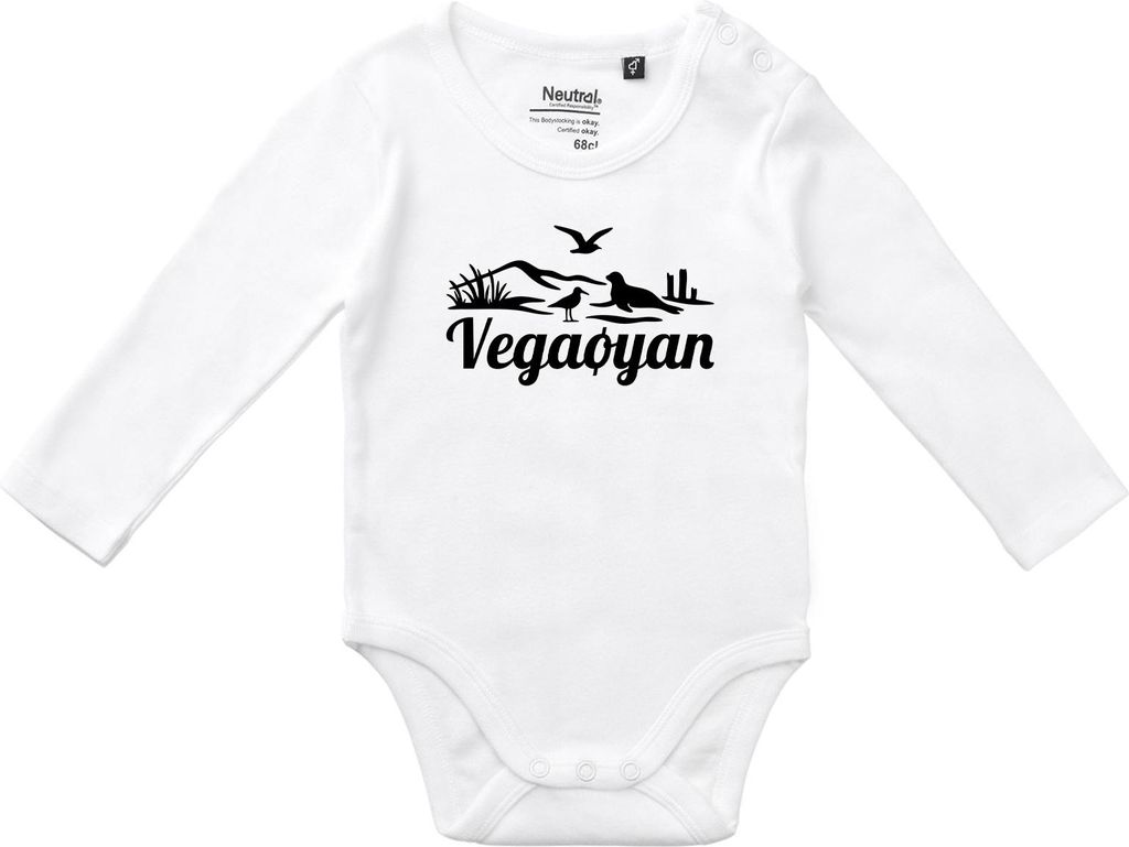 Huuraa Baby Body Vegaøyan Norwegen 74 White Baumwolle Fairtrade Langarmbody Geschenkidee