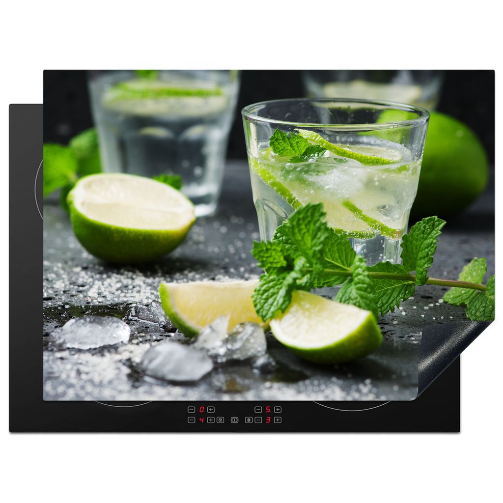KitchenYeah Herdabdeckplatte Cocktail - Mojito - Grün - Minze , 70x52cm, Küche Deko, Glaskeramikkochfeld Herdabdeckung, Abdeckplatte fùr Kochfeld