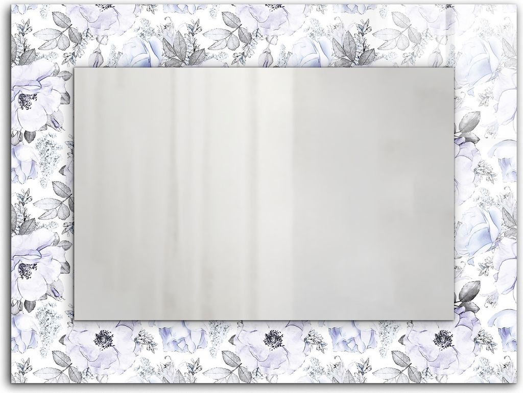 Blumen und Blätter – Rechteckiger Spiegel mit Druck 80x60 cm – Modern - Dekorativ für die Wand