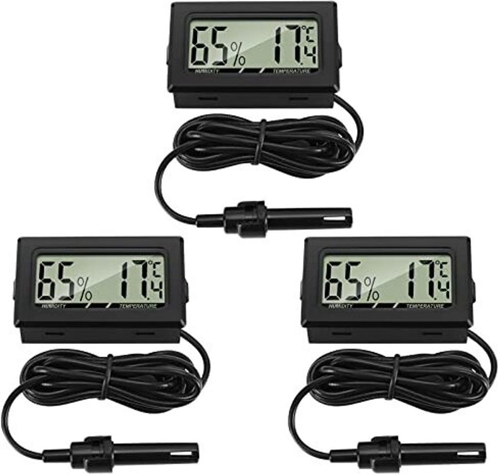 Mini LCD Digitales Thermometer Hygrometer Temperaturfeuchtigkeitstester externer Sensor Kühlschrank Gefrierpack 3