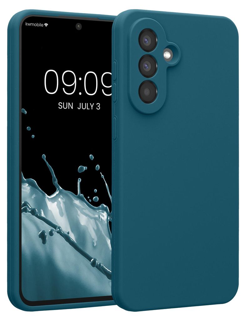 kwmobile Hülle kompatibel mit Samsung Galaxy A56 5G - Hülle Silikon gummiert - Handyhülle - Handy Case in Petrol matt