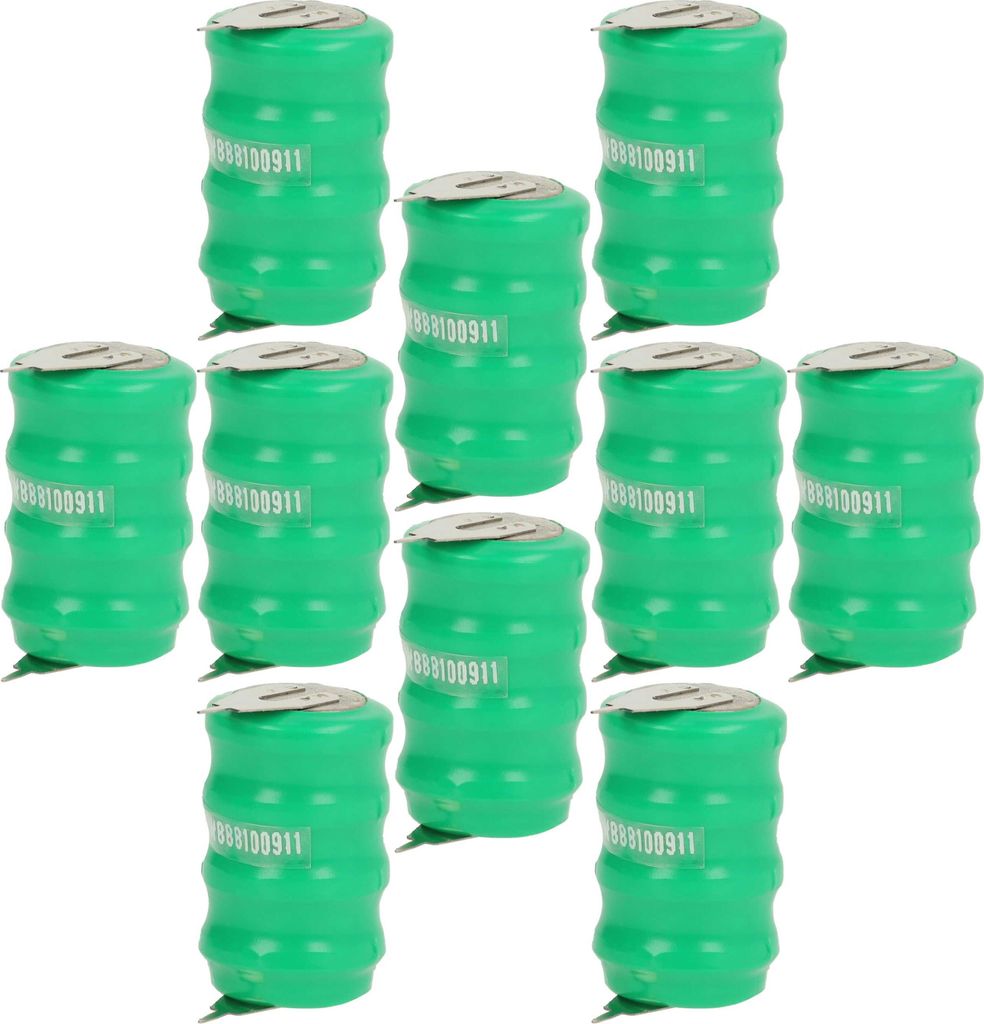 vhbw 10x NiMH Ersatz Knopfzellen-Akku (80 mAh, 4,8 V, NiMH) Produktbild 