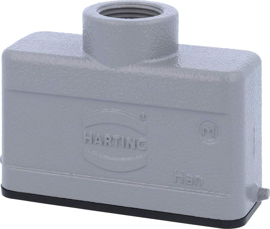 HARTING Han 16A Tüllengehäuse niedrig, 1xM20 gerader Kabelabgang, für 1 Bügel (am Unterteil) Verschraubung M20