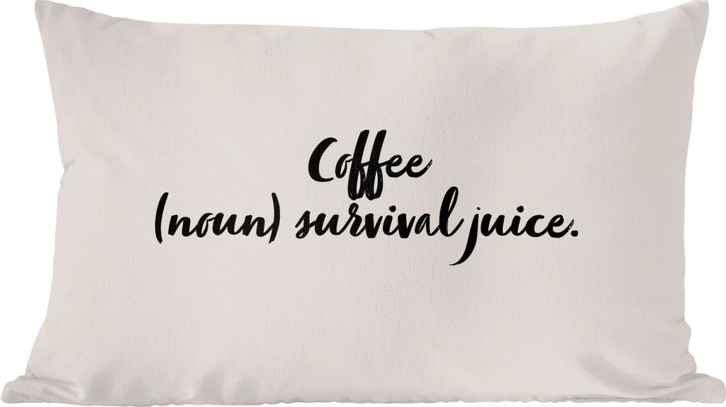 MuchoWow Zierkissen Sofakissen Wohnzimmer Dekokissen 60x40 cm Definition Kaffee - Kaffee (Substantiv) - Überlebenssaft - Wörterbuch - Zitate - ...