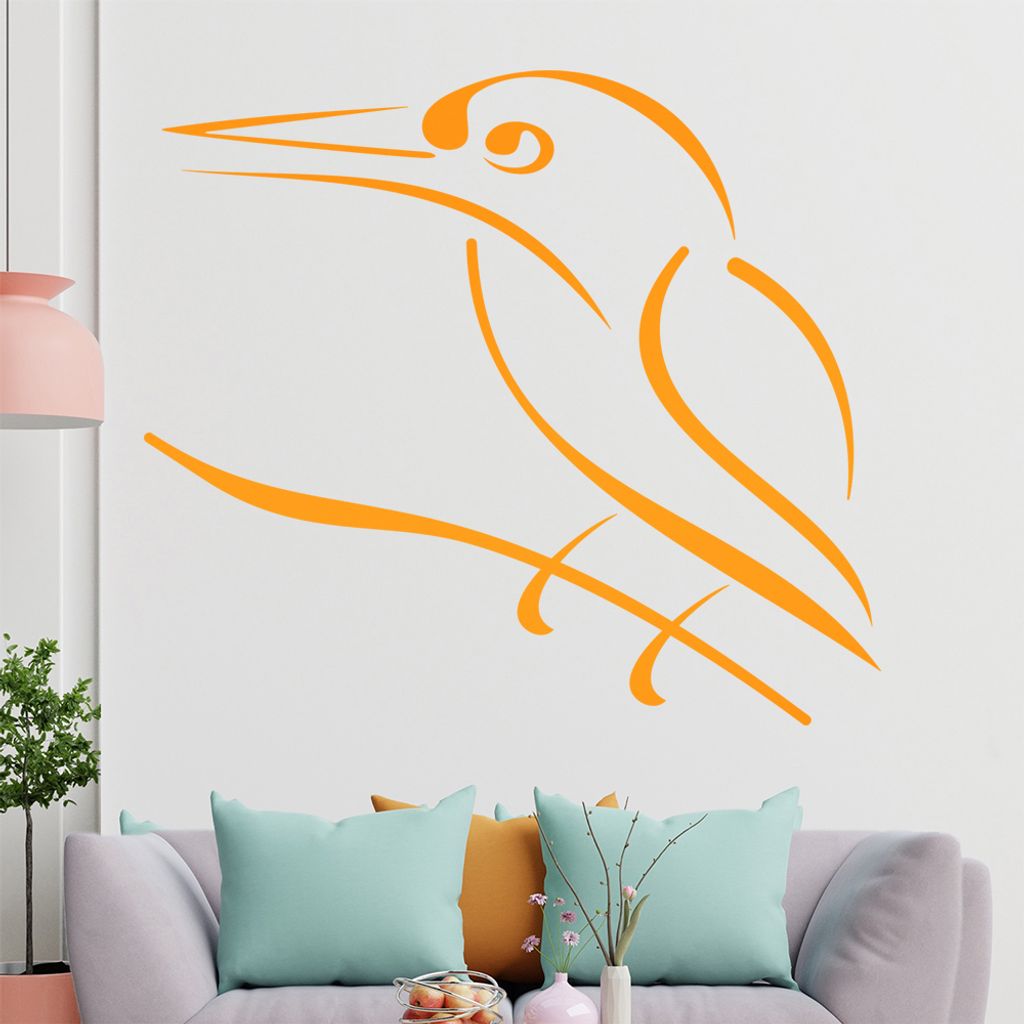 Kleiner Vogel Linien Wandtattoo in 6 Größen - Wandaufkleber Wall Sticker - Dekoration, Küche, Wohnzimmer, Schlafzimmer, Badezimmer