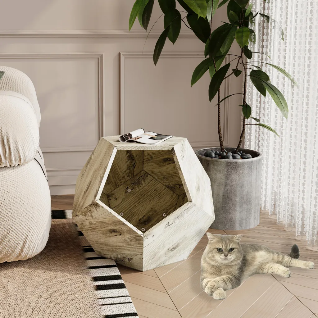 Tavolino Portapiante e Cuccia Gatto Sweiko - Mobile Design 66CM Rovere