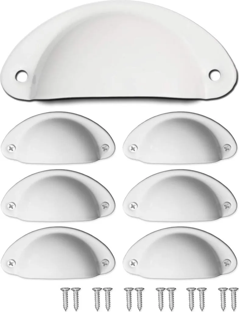 Poignées de commode blanches style antique pour relooker vos meubles - 6x