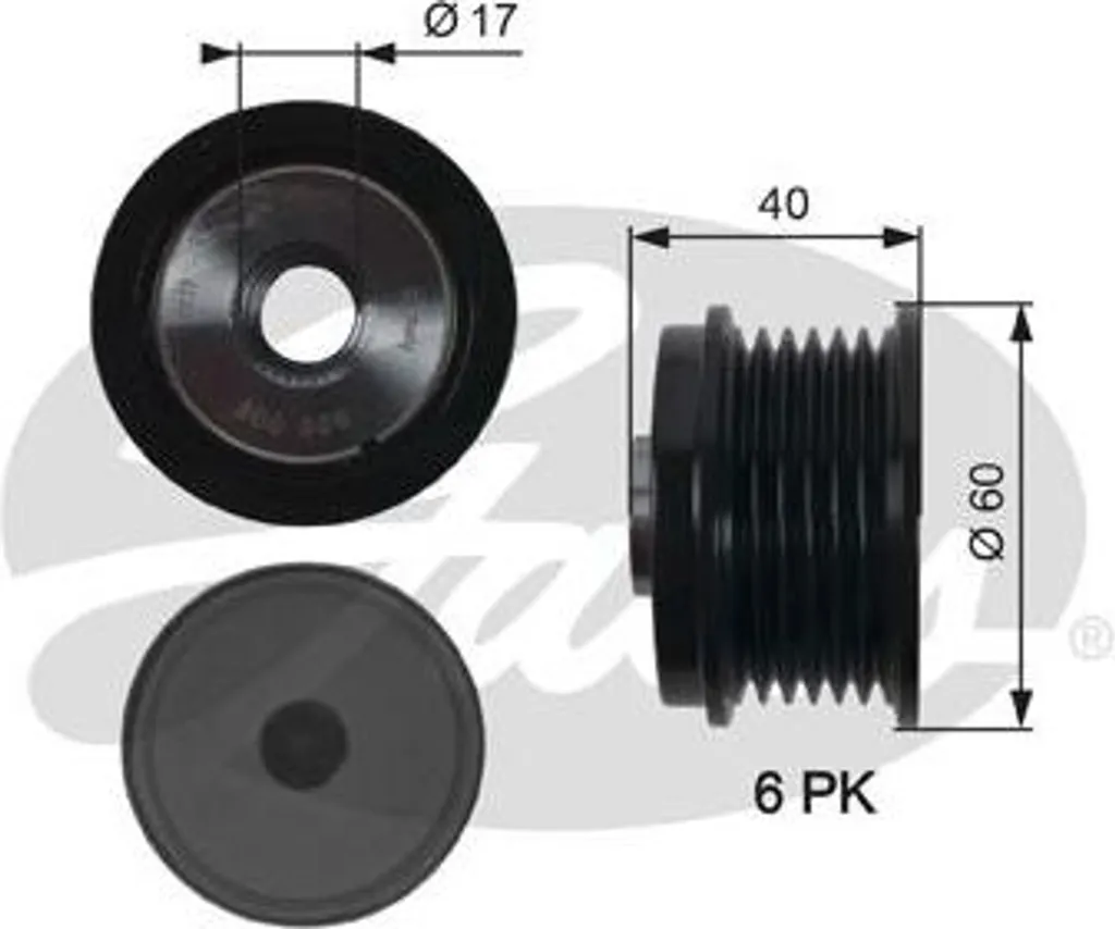 Poulie alternateur Gates OAP7154 pour Ford Focus, Fiesta et Ecosport