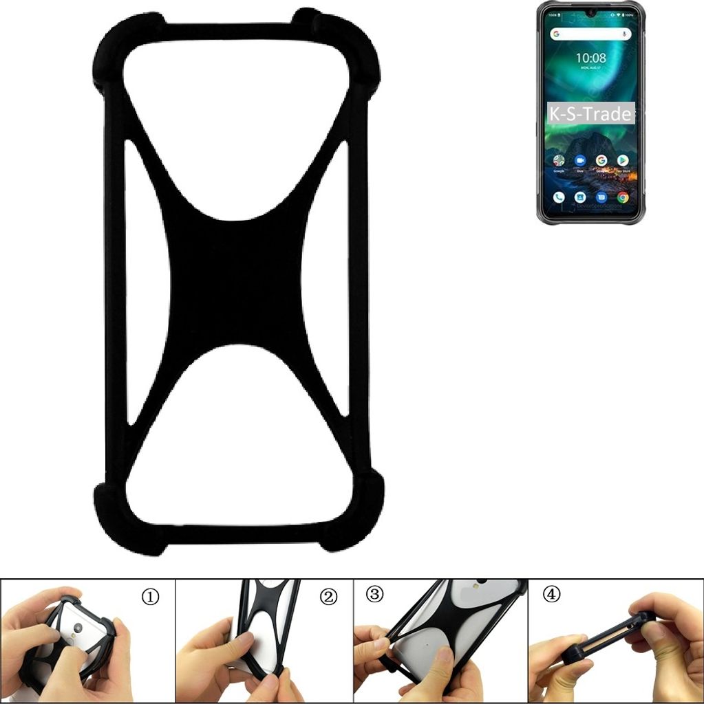 K-S-Trade Handy-Hülle Schutz-Hülle kompatibel mit UMIDIGI Bison Silikon Bumper TPU Softcase Smartphone Stoßschutz, schwarz