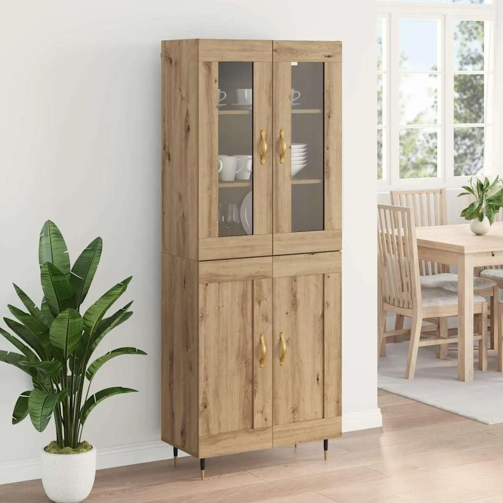 VidaXL Credenza Rovere Artigianale 57x35x75 Cm - Mobile In Truciolato Con Ante E Piano Robusto - Per Cucina, Soggiorno O Sala Da Pranzo - 2