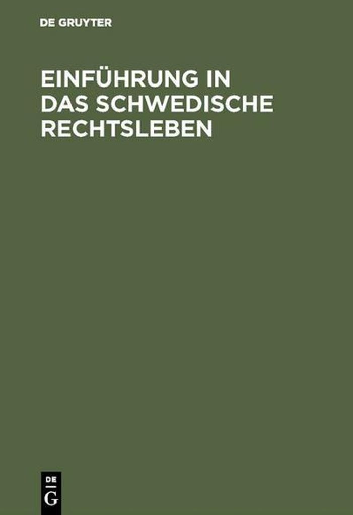 Einführung in das schwedische Rechtsleben