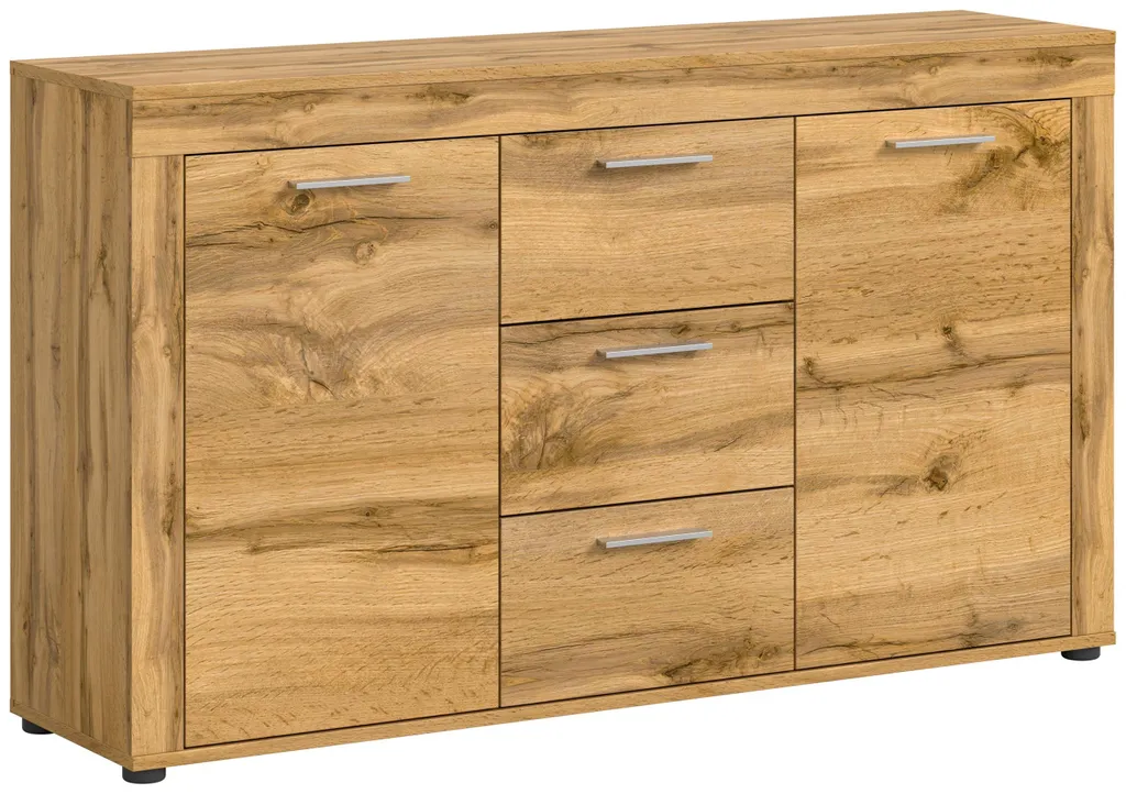 Buffet bas Jam coloris chêne Wotan - Meuble de rangement 125 x 80 cm