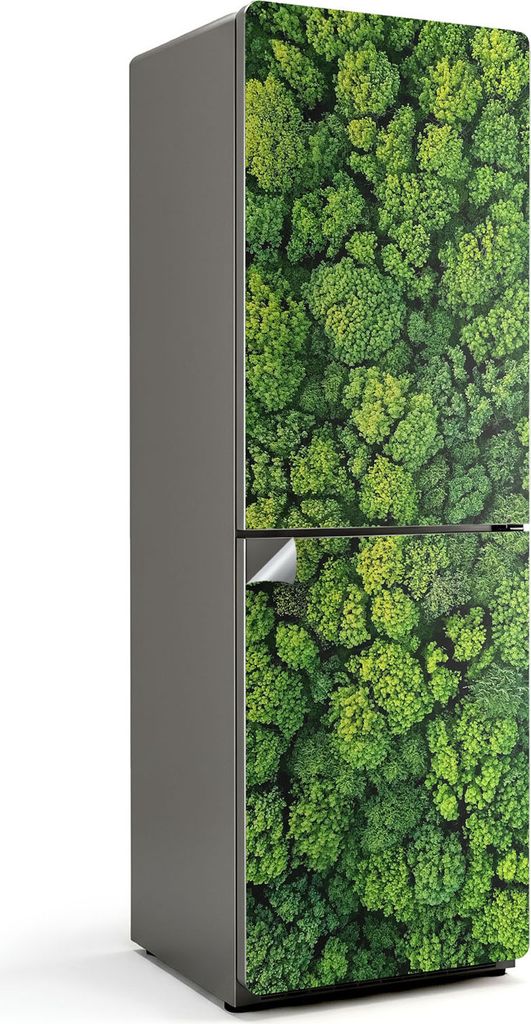 Ein Blick von oben auf einen dichten Wald – Kühlschrank Aufkleber – Klebefolie Kühlschrank – Kühlschrank Nachbildung – Kühlschrankfolie...