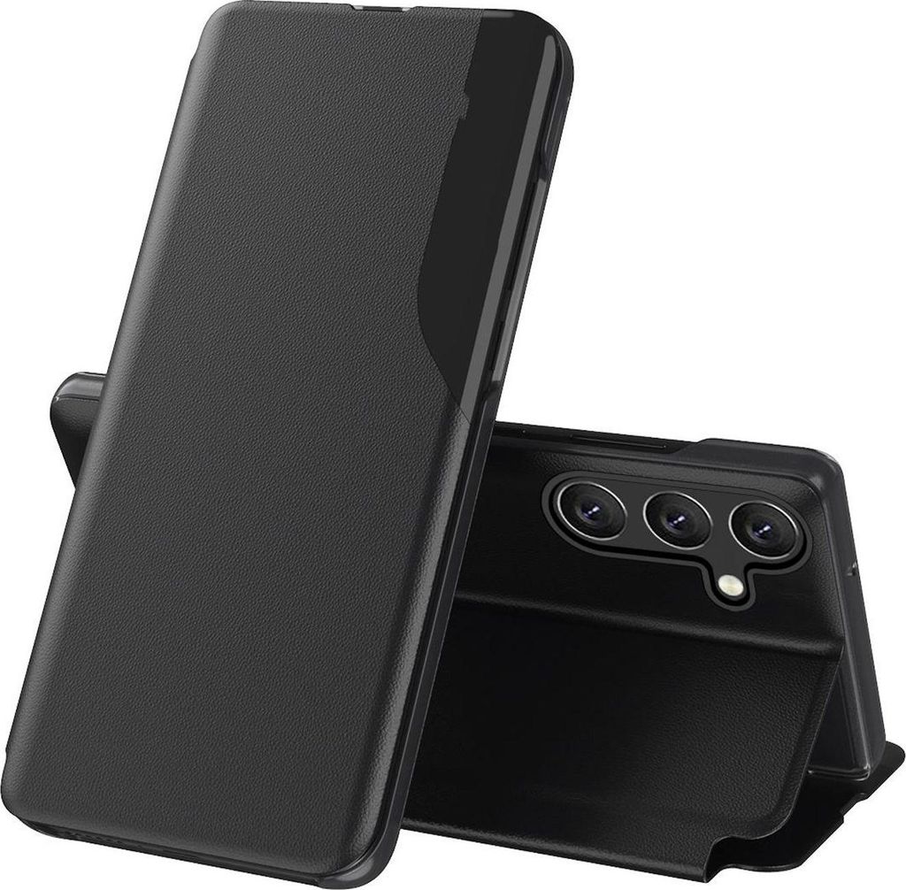 Für Samsung Galaxy S25 FE 5G Magnetische Flip Schutz Hülle Side Window Schwarz