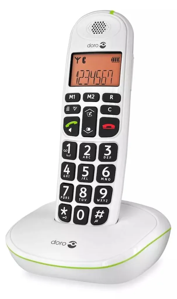 Doro PhoneEasy 100W Téléphone DECT Simple Blanc à Grosses Touches
