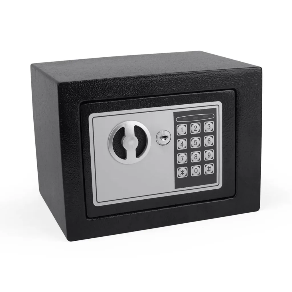 Coffre-fort compact Pavo à code numérique en acier noir haute résistance