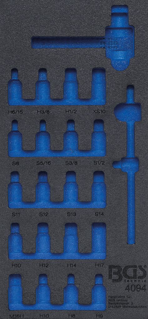 BGS 4094-1 Werkstattwageneinlage 1/3, leer für: Ölwannen Spezialeinsätze und Ölfilterkettenschlüssel, 22-tlg.