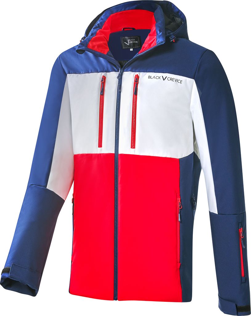 BLACK CREVICE Herren Wintersport Jacke Blau/Rot Größe L