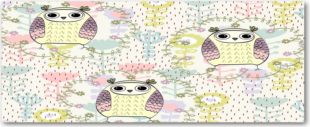 Tulup Leinwandbild - 125x50 cm - Wandkunst - Drucke auf Leinwand - Leinwanddruck - Kinderzimmer - Mehrfarbig - Eulen