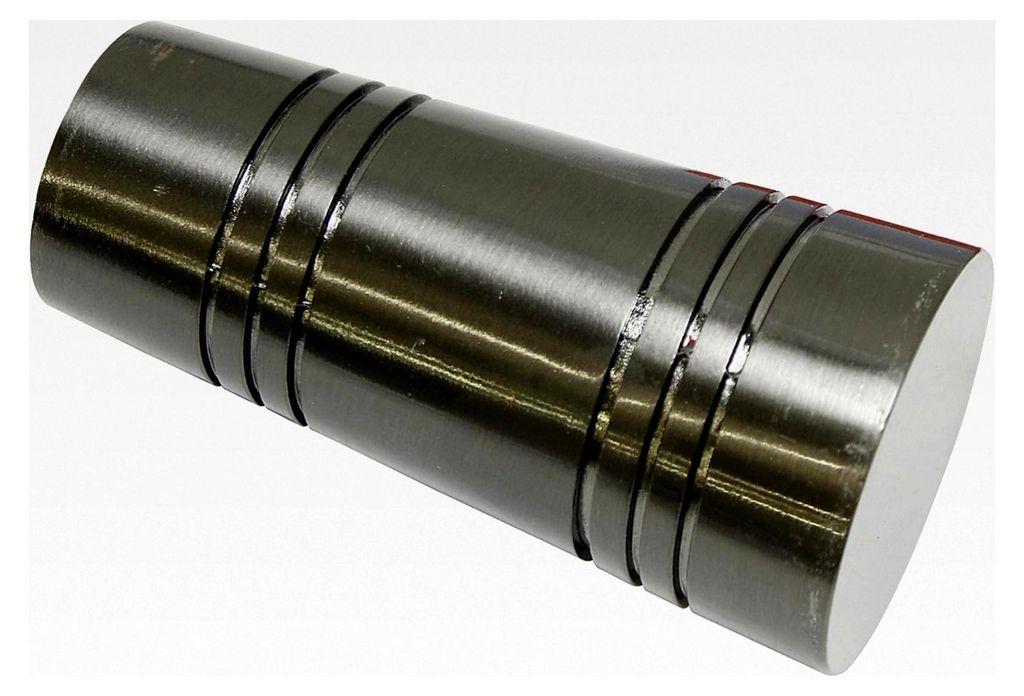 Endknöpfe für Gardinenstangen, 2 x Endstück Apollo, Serie Chicago, Metall, Titan, Durchmesser 20 mm