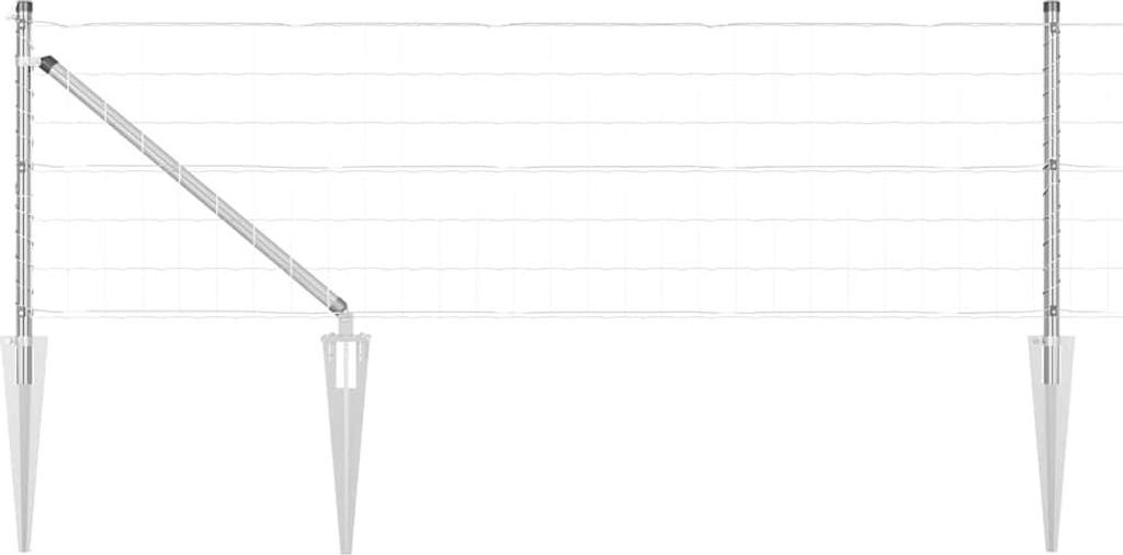vidaXL Zaun mit Pfosten Silber 0,6 x 50 m Stahl