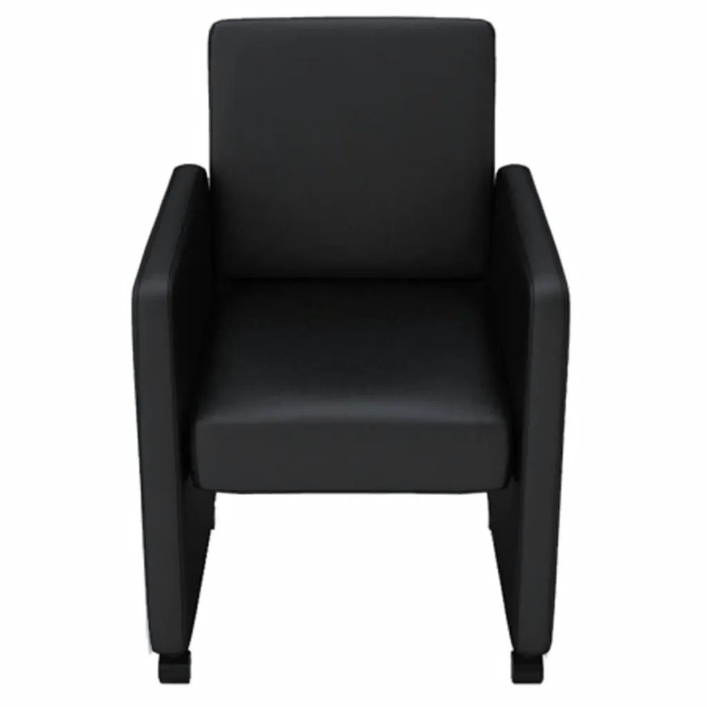 Chaise de salle à manger en similicuir noir facile à nettoyer