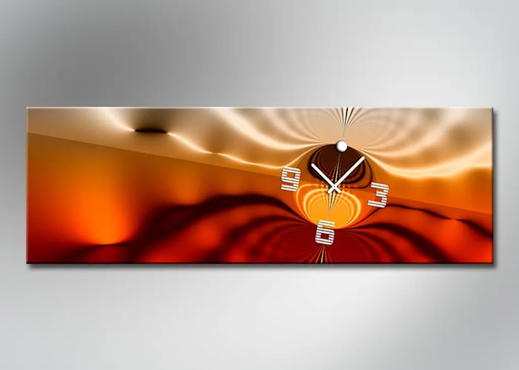 Horloge Murale Dixtime 4287-0009 de 30x90 cm Design Noble Orange Miel