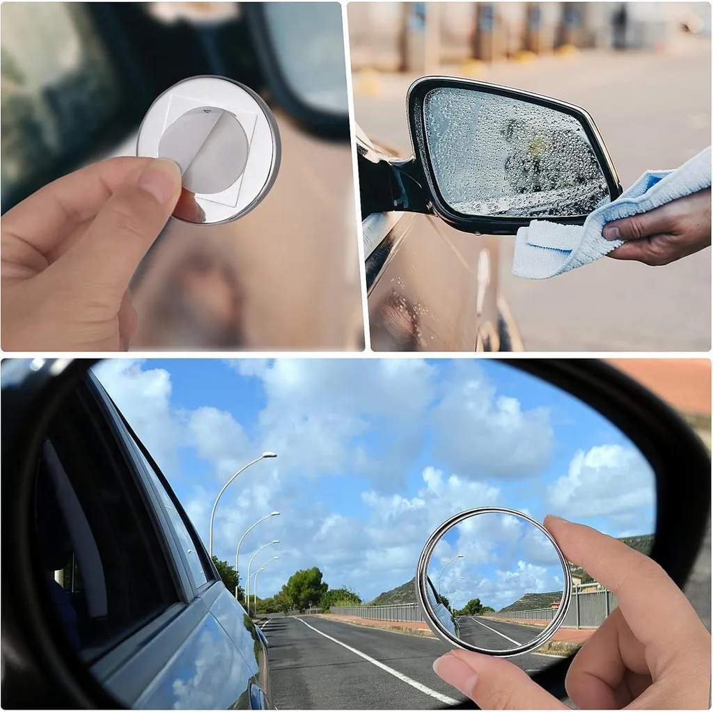 Rétroviseur angle mort universel pour auto avec miroir convexe 360° - 7