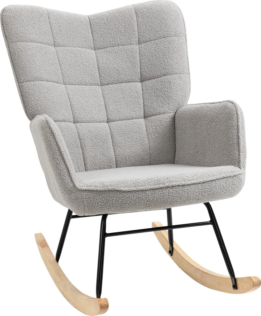 Fauteuil d'Appoint Pivotant pour Coin Lecture Cosy Gris Clair 101cm