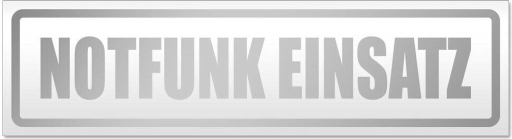 Kiwistar Notfunk Einsatz Magnetschild Schild magnetisch - 60cm Silber - Magnetfolie für Auto PKW Kfz