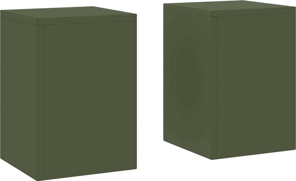 Pflanzenständer 2 pcs Olivgrün 24 x 24 x 35 cm Stahl