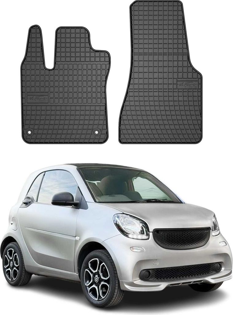 Tapis de Sol pour Smart Fortwo 2014-2020 Caoutchouc Noir Image du produit 