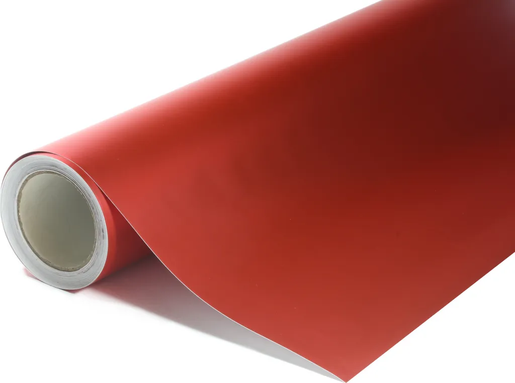 Film covering rouge chromé mat 152x500cm pour masquer les rayures