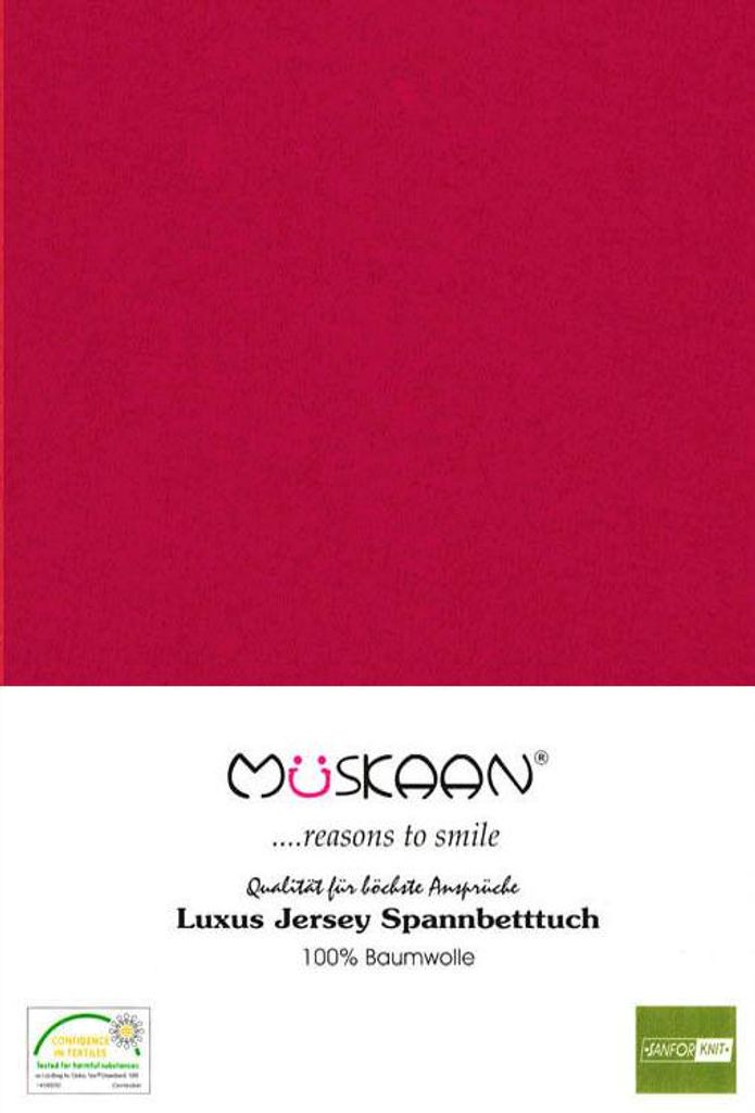 Jersey Spannbettlaken 180x200 - 200x200 cm Bordeaux - 100% Produktbild 
