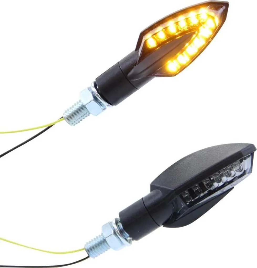 Set 4 Frecce LED Vinci Mini Moto - Alta Visibilità e Corpo Nero