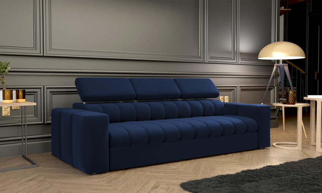 FurMeb24 SOFA KENNO III 230 x 90 cm MARINE - mit schlaffunktion