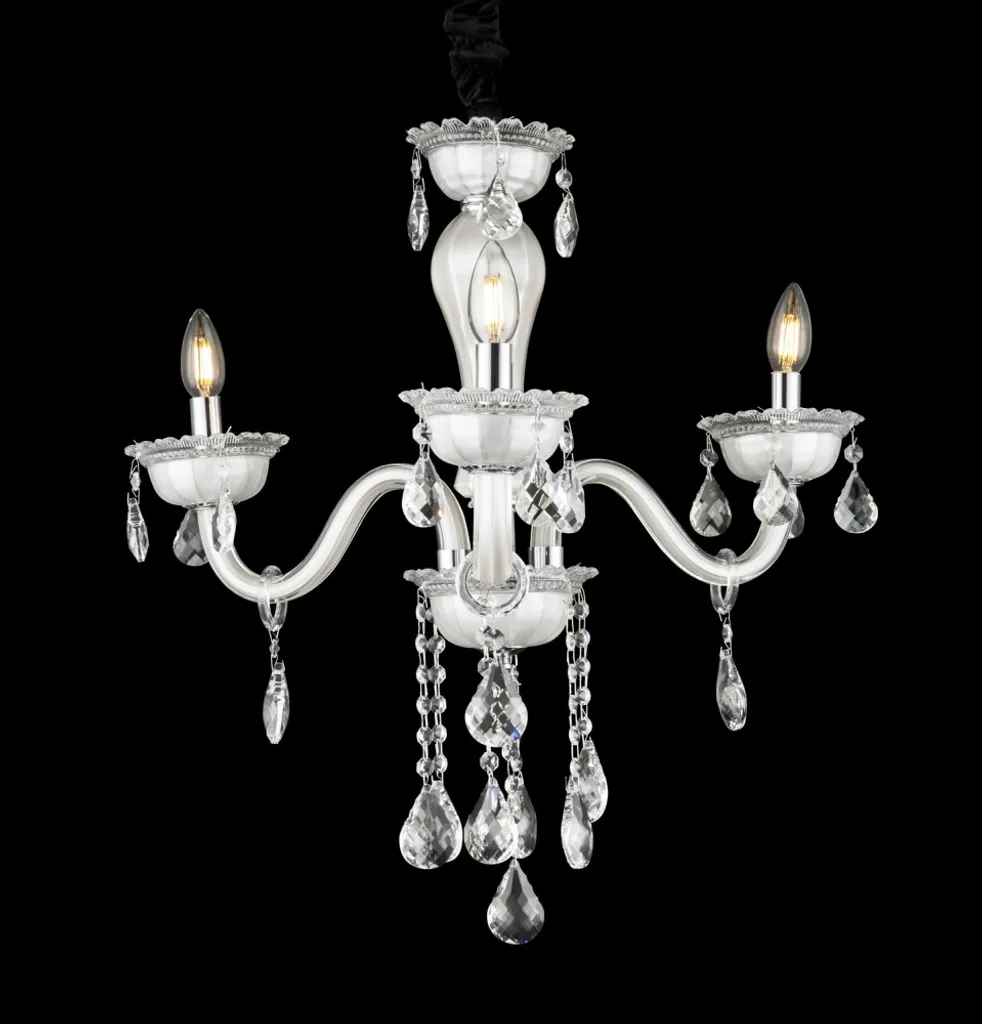 Lustre blanc design pour éclairer et décorer les hauts plafonds